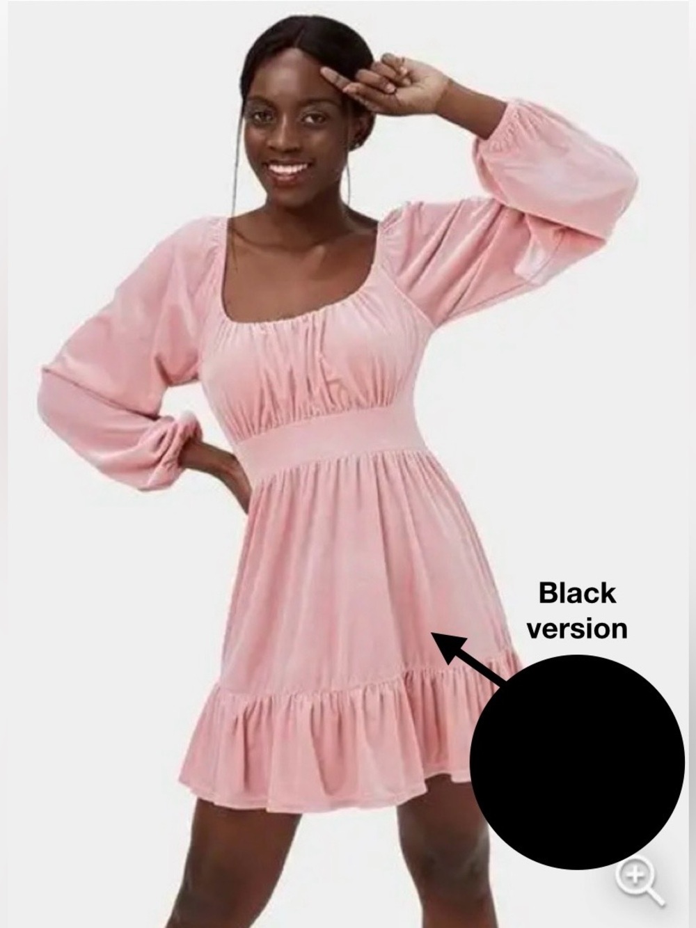 NWT Halara Black Long Sleeve Velvet Open Back Dress